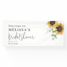 Chuva de Noiva Floral de Girassol com Folhas de Eu