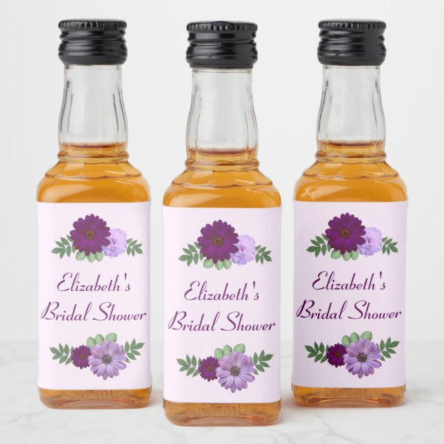 Chuva de Noiva Floral Peônia Roxa (Garrafas)