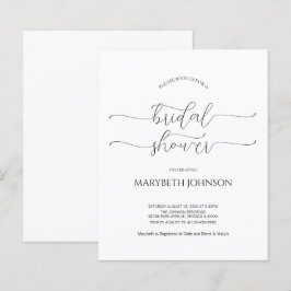 Chuva de Noiva Simples Minimalista Preto e Branco