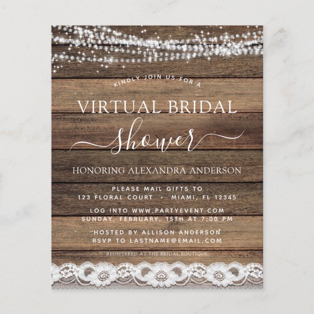 Chuva de Noiva Virtual com Orçamento - Renda Rústi (Frente)