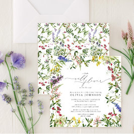 Chuva de Pétalas Pequena Florzinha Script Convite 