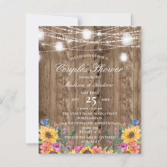 Chuva de Presentes de Casal Budget Barn Wood & Sun (Frente)