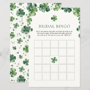 Chuva de Presentes de Noiva Trevo Verde Bingo de N