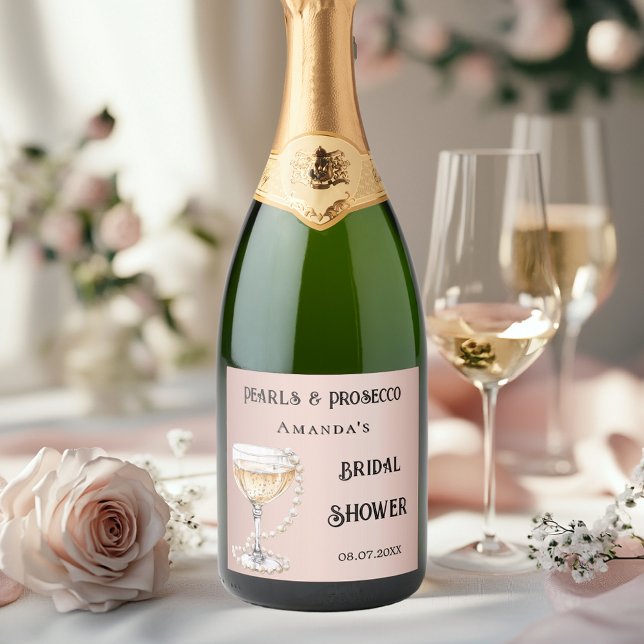 Chuva de presentes rosa dourado pérolas prosecco (Criador carregado)