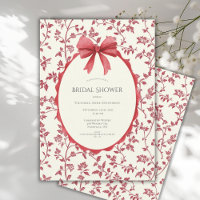 Chuva Floral Vermelha & Vinheta Vintage Convite de