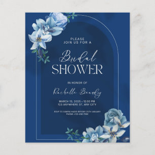 Chuva Nupcial Azul e Branco Delft Chinoiserie Flor