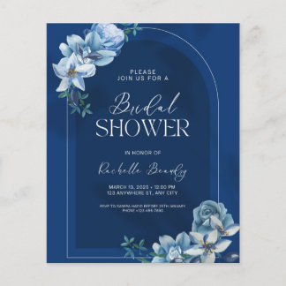 Chuva Nupcial Azul e Branco Delft Chinoiserie Flor