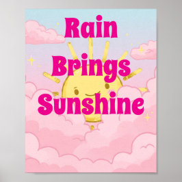 Chuva traz Poster motivacional sunshine
