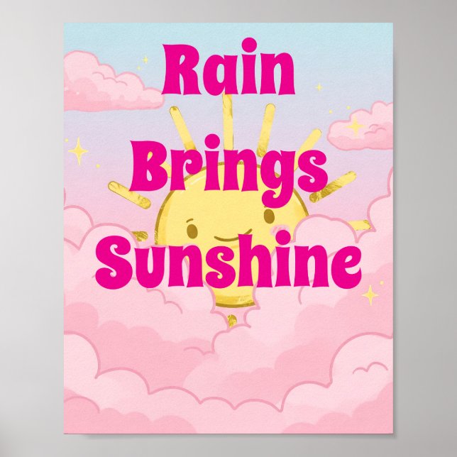 Chuva traz Poster motivacional sunshine (Frente)
