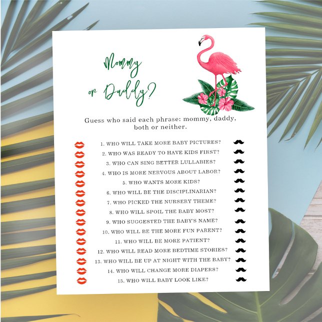 Chuva tropical - jogo de chá de bebê mamãe ou papa (Criador carregado)