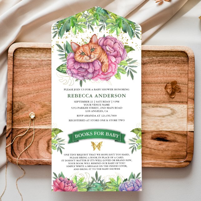 Chuva Tropical Rústica Floral Fofo Chá de Bebê Gat (Criador carregado)