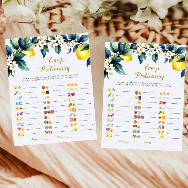 Ciao Baby Lemon Baby Shower Emoji Pictionary Game (Criador carregado)