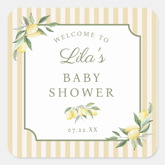 Ciao Baby Lemon Shower Adesivos (Frente)