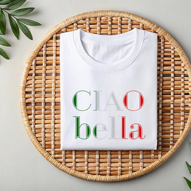 Ciao Bella | Camisa de Frase Italiana Suave para M (Criador carregado)