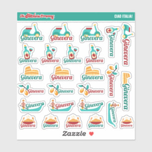 Ciao Italia! Etiquetas de Nome Personalizadas  It