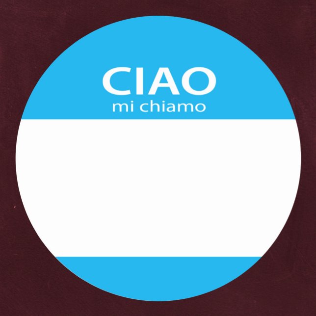 Ciao Mi Chiamo nome de etiqueta italiano de saudaç (Criador carregado)
