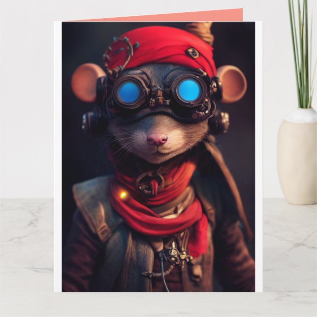 CICBER PUNK BIRTHDAY GREETING CARTÕES (Frente)