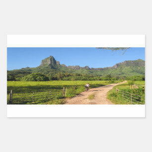 Ciclismo do turista na etiqueta do retângulo de