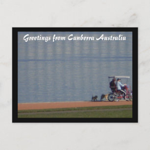 ciclismo pelo lago cartão postal