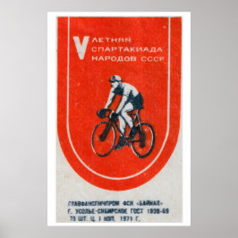 Ciclista Soviético - Impressão Caixa de Fósforos -
