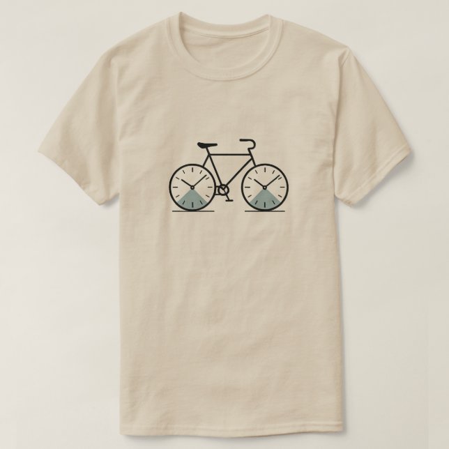 Ciclo de Tempo - Camisa T do Relógio de Bicicleta  (Frente do Design)