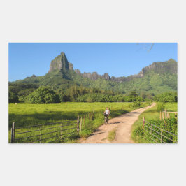 Ciclo turístico em autocolante retangular de Moore