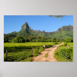 Ciclo turístico na poster da Moorea tropical