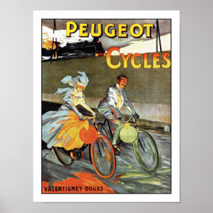 Ciclos de Peugeot - poster da bicicleta do vintage