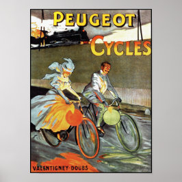 Ciclos de Peugeot - Poster de Bicicleta de Vintage