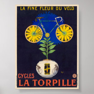 Ciclos La Torpille Poster vintage 1923