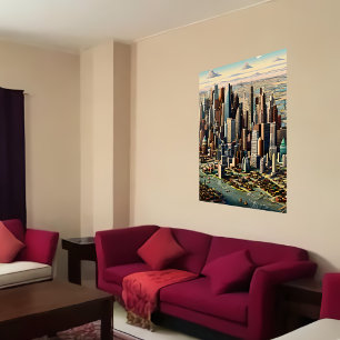 Cidade Americana Grande AI Art Poster