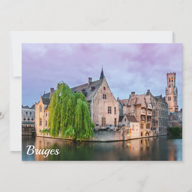 Cidade antiga de Bruges e torre de Belfry (Frente)