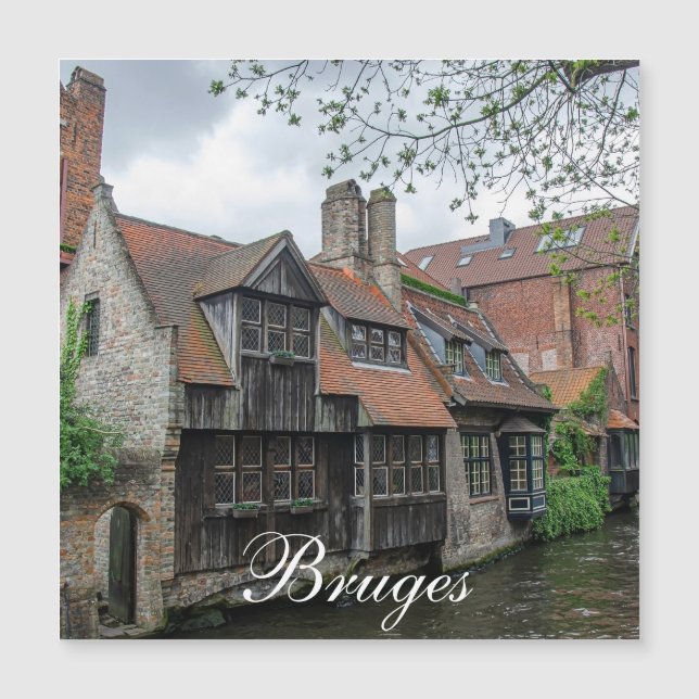 Cidade antiga de Bruges na Bélgica Magnet (Frente)