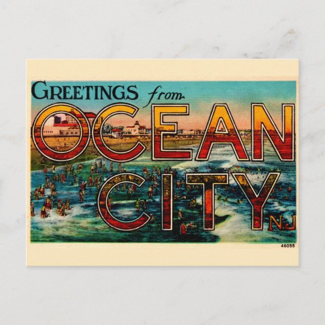 Cidade Antiga de Ocean NJ  Cartão Postal (Frente)