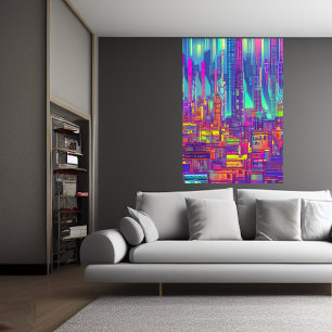 Cidade Colorida   AI Art Poster