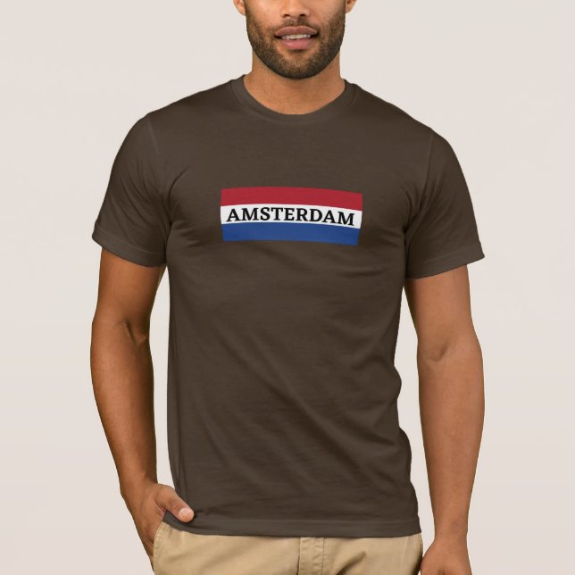 Cidade de Amsterdã em Camisa de Bandeira Neerlande (Frente)