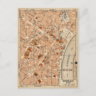 Cidade de Bordéus França Cartão Postal Antigo
