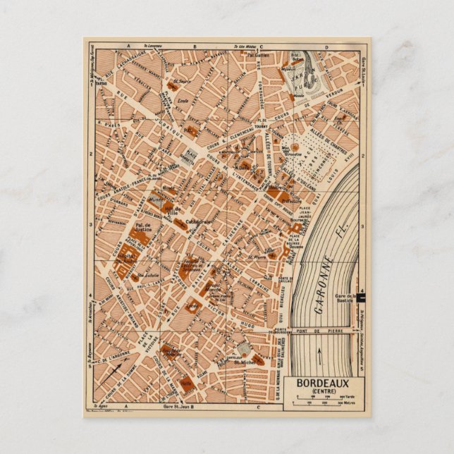 Cidade de Bordéus França Cartão Postal Antigo (Frente)