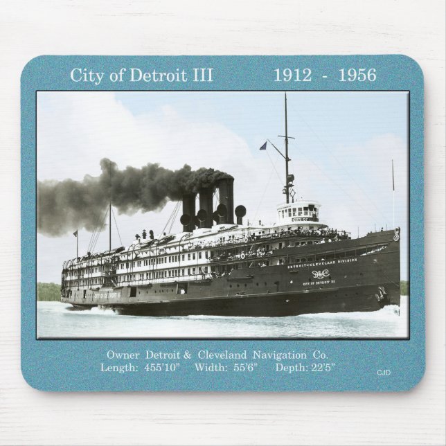 Cidade de Detroit III mousepad (Frente)