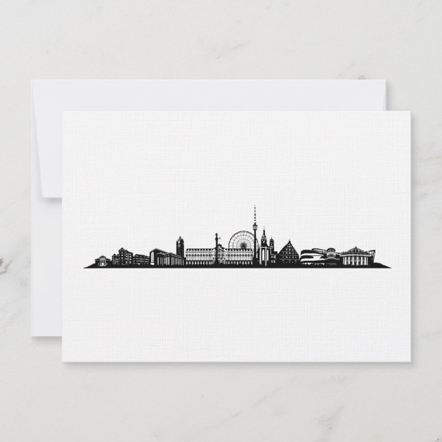 Cidade de Estugarda Skyline - cartão postal, (Frente)