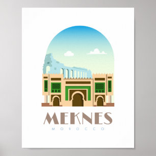 Cidade de Meknes, morocco, Poster Skyline