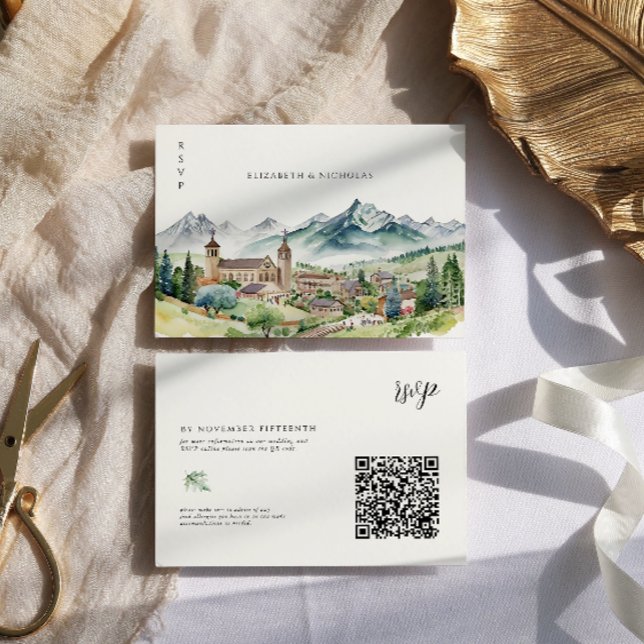 Cidade de Montanha | QR Code RSVP Casamento (Criador carregado)