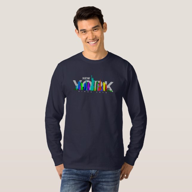Cidade de Nova York | Camisa Masculina Manga Longa (Frente Completa)