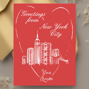 Cidade de Nova York Cartão postal de saudação pint
