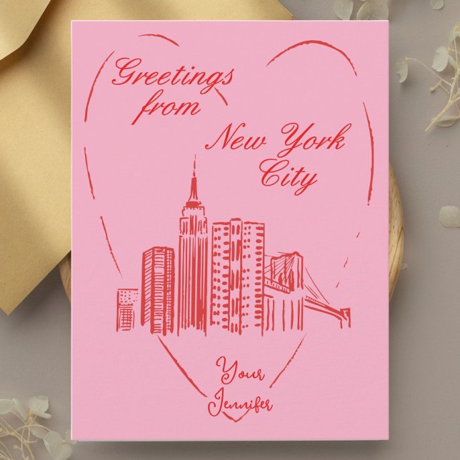 Cidade de Nova York Cartão postal de saudação pint (Criador carregado)