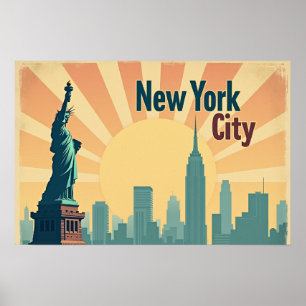 Cidade de Nova York – Poster do Horizonte Art Déc