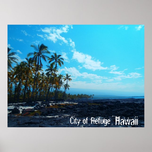 Cidade de Refúgio Grande Ilha Hawaii poster cênico (Frente)