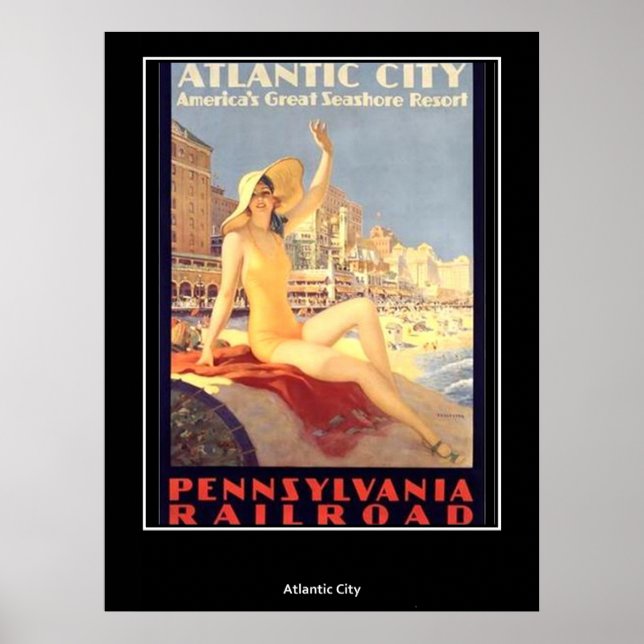 Cidade do Atlântico poster vintage (Frente)
