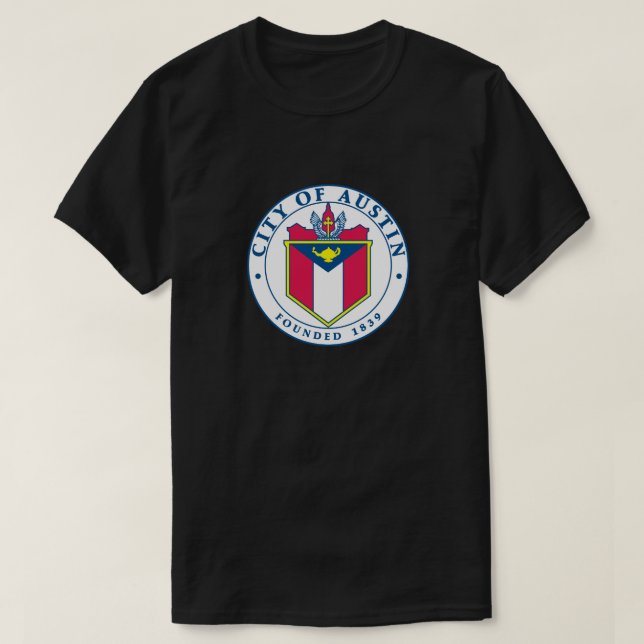 Cidade do t-shirt oficial do selo de Austin (Frente do Design)