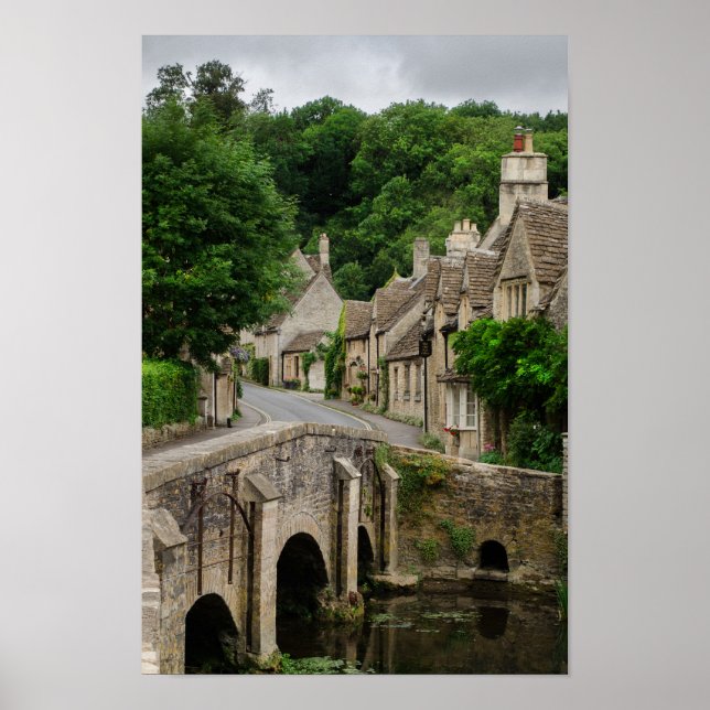 Cidade dos Costwolds Castle Combe poster impressão (Frente)